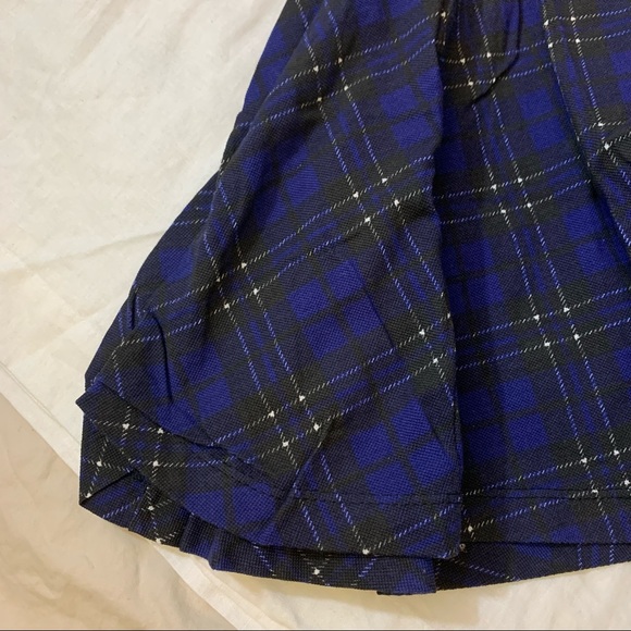 Zara Blue Plaid Mini Circle Skirt Size Small - Picture 2 of 3